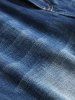 Short en Couleur Unie Zippé en Denim - Bleu Foncé Toile de Jean 38