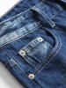 Solid Color Zipper Fly Denim Shorts -  
