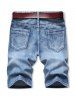 Solid Color Zipper Fly Denim Shorts -  