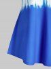 T-shirt Tunique Croisé Teinté à Epaule Ouverte de Grande Taille - Bleu Océan 4X
