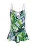 Leaf Tie Peplum Girls One-piece Swimsuit -  
