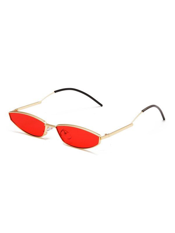 

Retro Narrow Outdoor Metal Sunglasses, Red