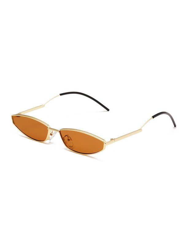 Retro Narrow Outdoor Metal Sunglasses, Coffee
