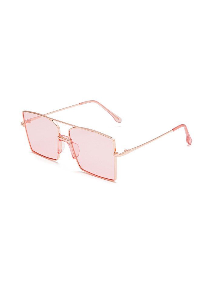 

Metal Bar Oversized Square Sunglasses, Pink