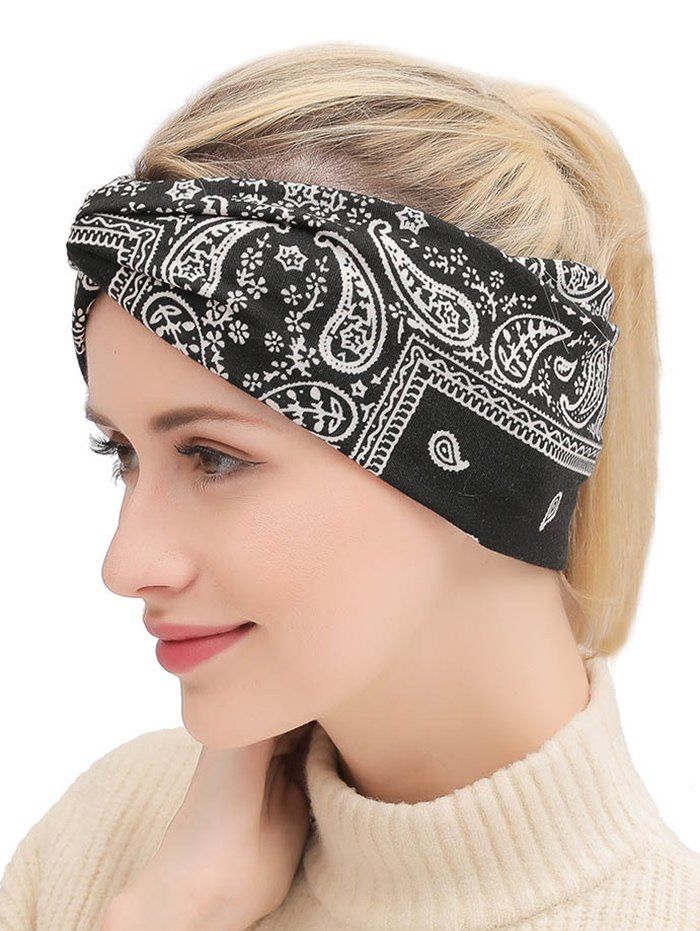 

Bohemian Sports Yoga Paisley Print Headband, Multi-a