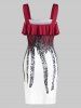 Ruffle Printed Mini Tight Dress -  