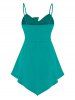 Plus Size Bowknot Asymmetric Hem Ruched Backless Cami Top -  