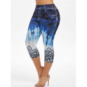 

Plus Size Tie Dye Capri Leggings, Multi