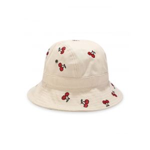 

Embroidery Cherry Sun Bucket Hat, Beige