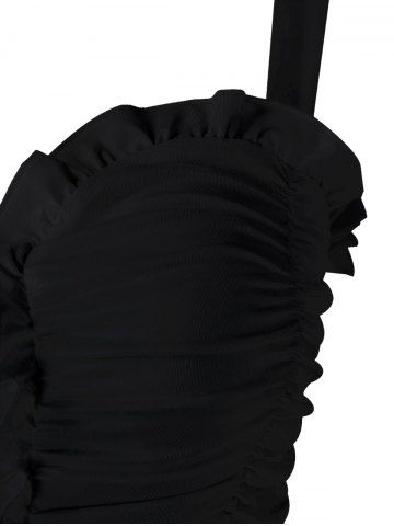 Plus Size Floral Print Button Ruffle Tank Top