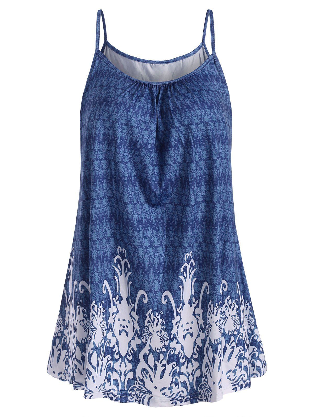 

Casual Printed Cami Tank Top, Ocean blue