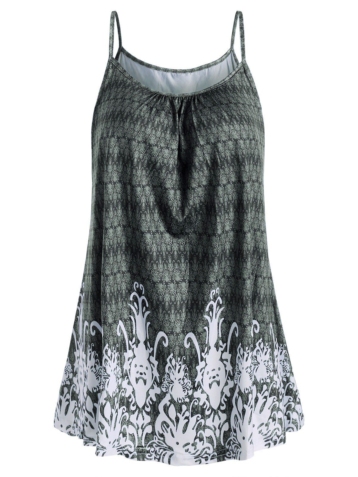 

Casual Printed Cami Tank Top, Grayish turquoise