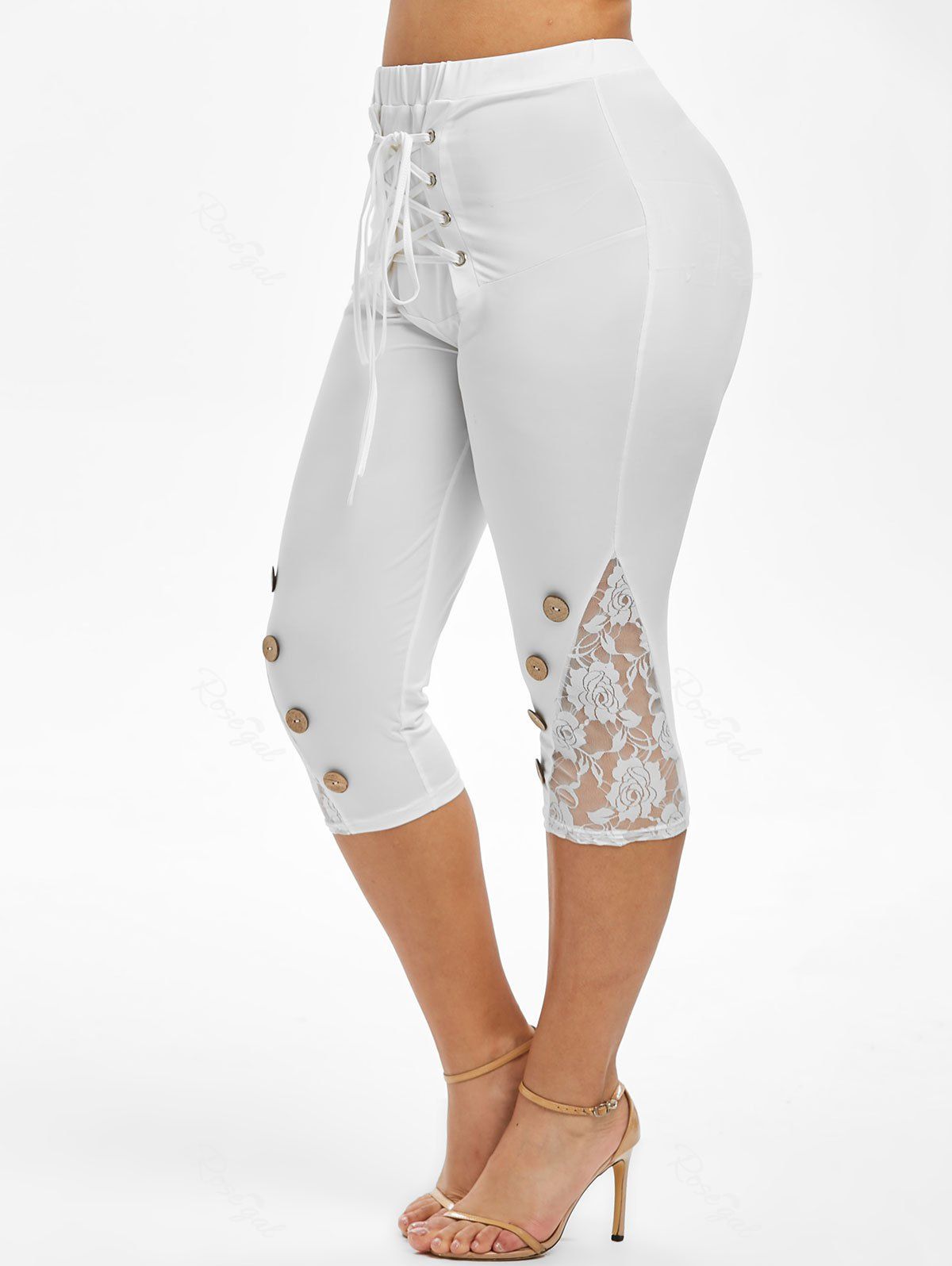 plus size lace up pants