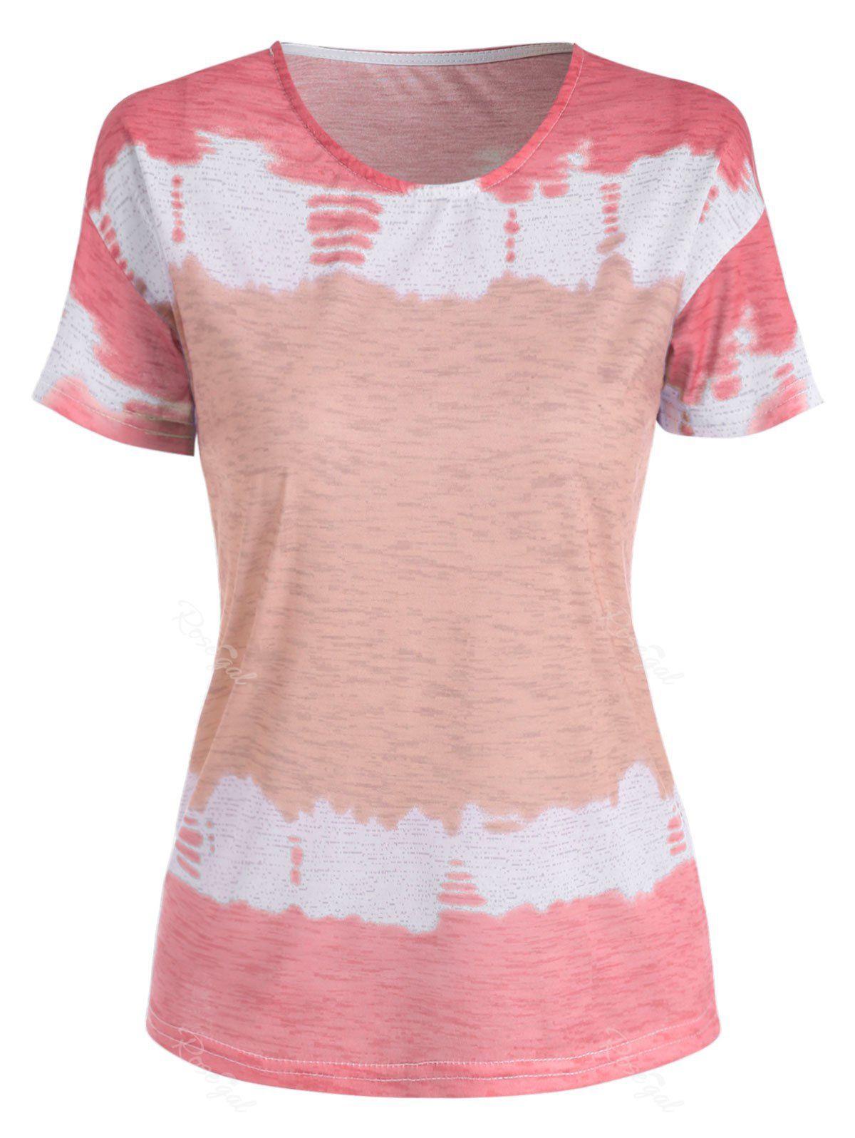 

Dip Dye Print Basic Tee, Pink