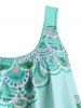 Flounces Strappy Bohemian Printed Plus Size Tankini Swimwear -  