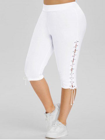 plus size side lace up pants