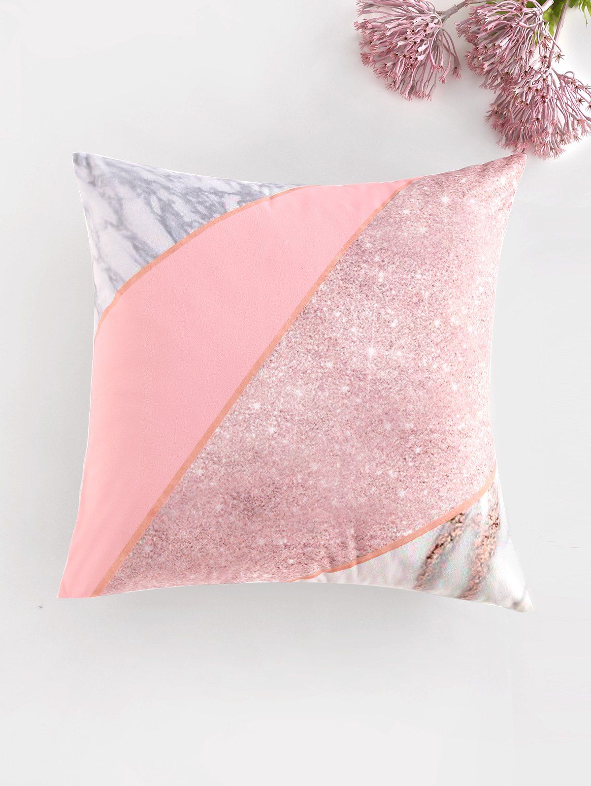 

Marbling Printed Decorative Square Pillowcase, Multi-d