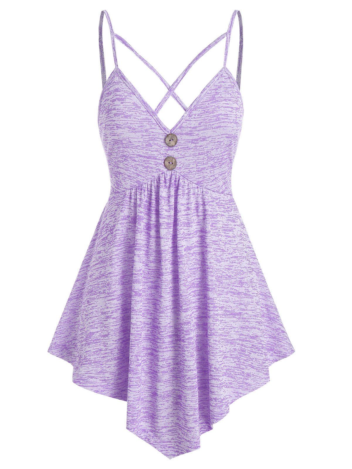 

Harness Strap Asymmetrical Cami Tank Top, Mauve