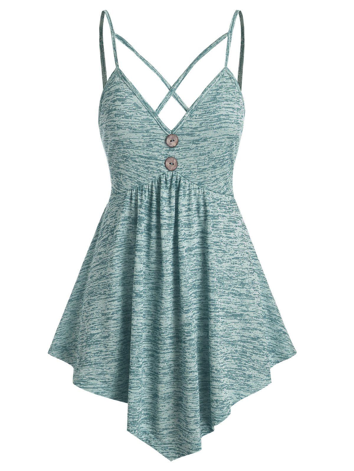 

Harness Strap Asymmetrical Cami Tank Top, Medium turquoise