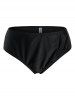 Plus Size Knotted Mesh Panel Criss Cross Print Modest Tankini Swimwear -  