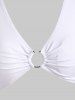 Maillot de Bain Bikini Teinté à Taille Haute Barre en U - Blanc M