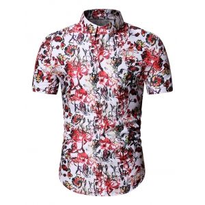 

Flower Allover Print Button Down Shirt, Multi b