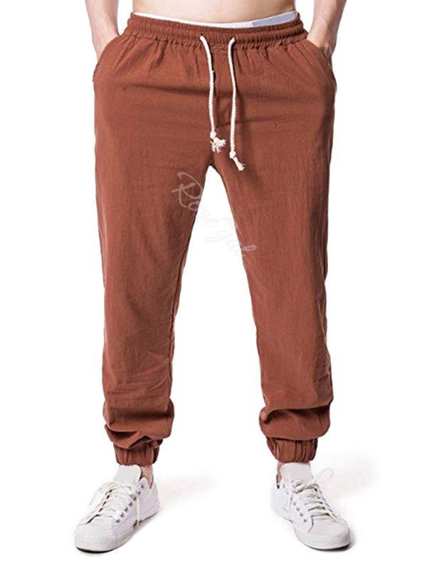 

Solid Casual Drawstring Jogger Pants, Puce