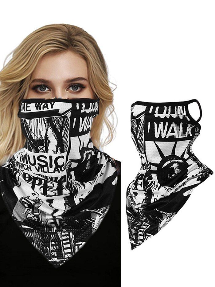 

Letter Pattern Windproof Scarf Mask, Multi-a