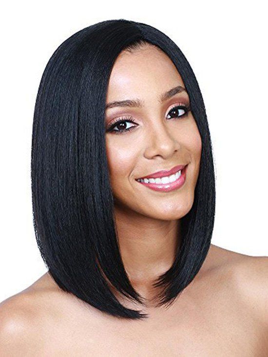 OFF Medium Center Part Straight Synthetic Bob Wig Rosegal