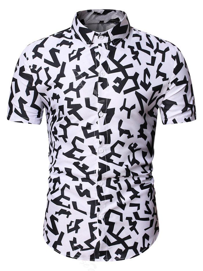 

Geometric Graphic Pattern Shirt, White