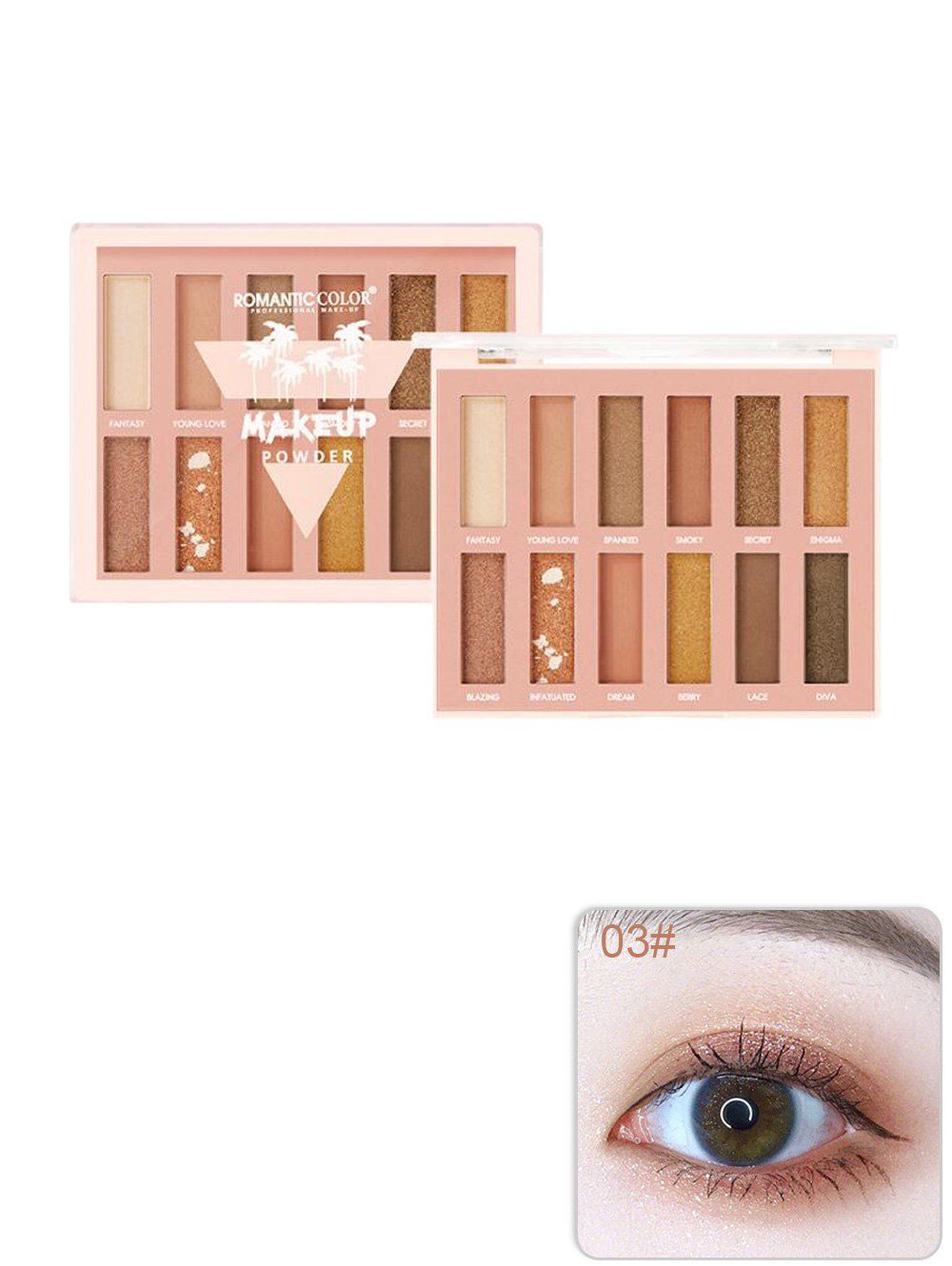 

12 Color Glitter Foggy Pigmented Eyeshadow Palette, #003