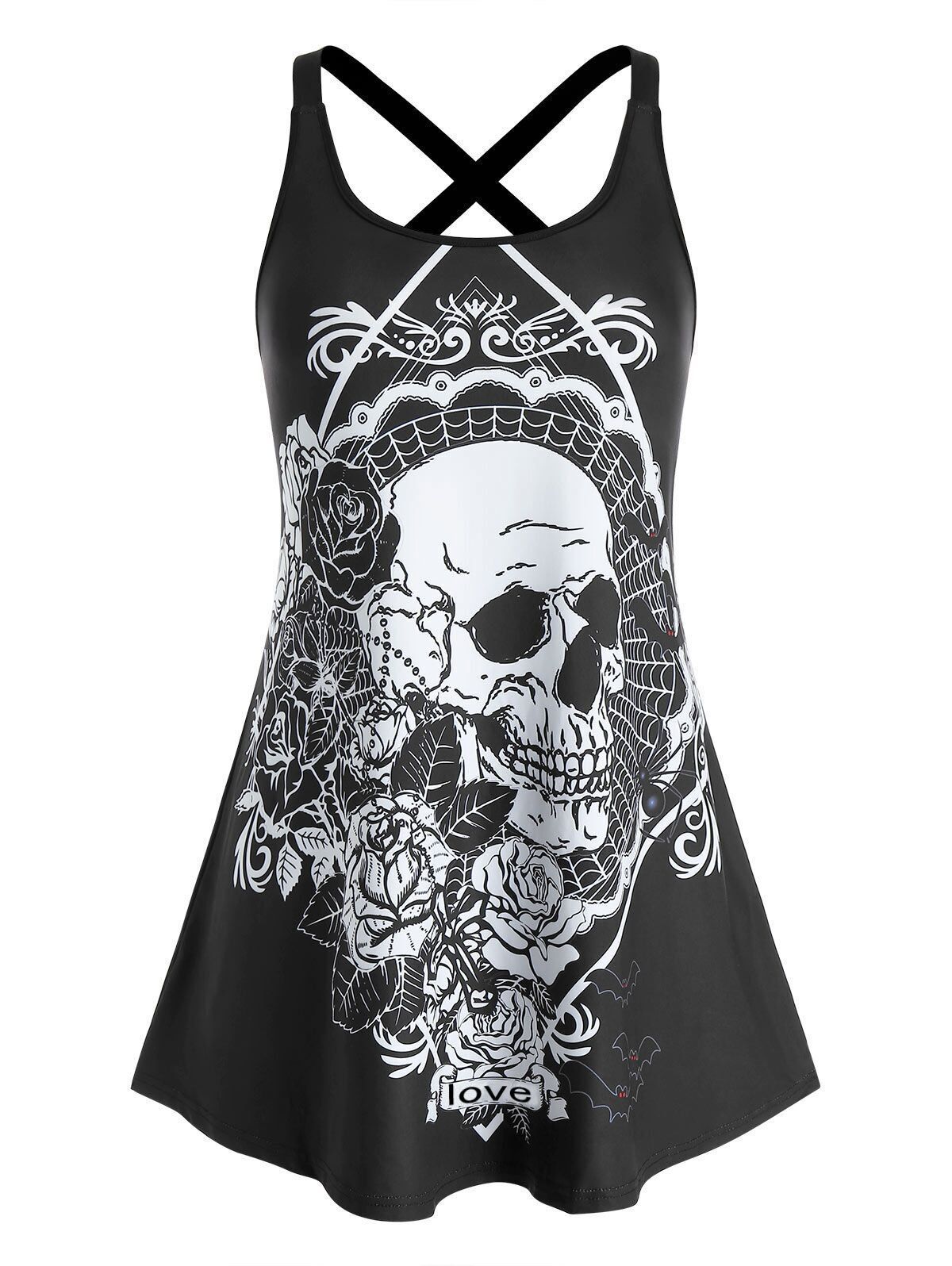 plus size skull tank tops