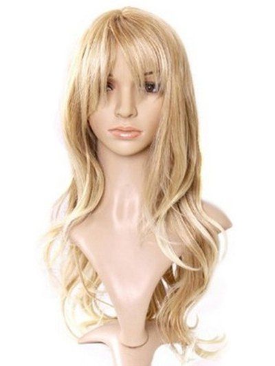 

Long Wavy Side Bang Synthetic Wig, Vanilla