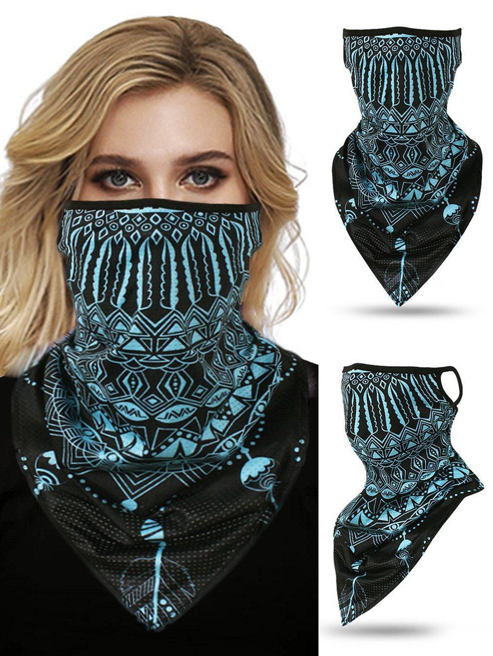 

Tribal Print Riding Face Mask Neck Gaiter, Multi-a