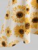 Spaghetti Strap Sunflower Print High Low Dress -  