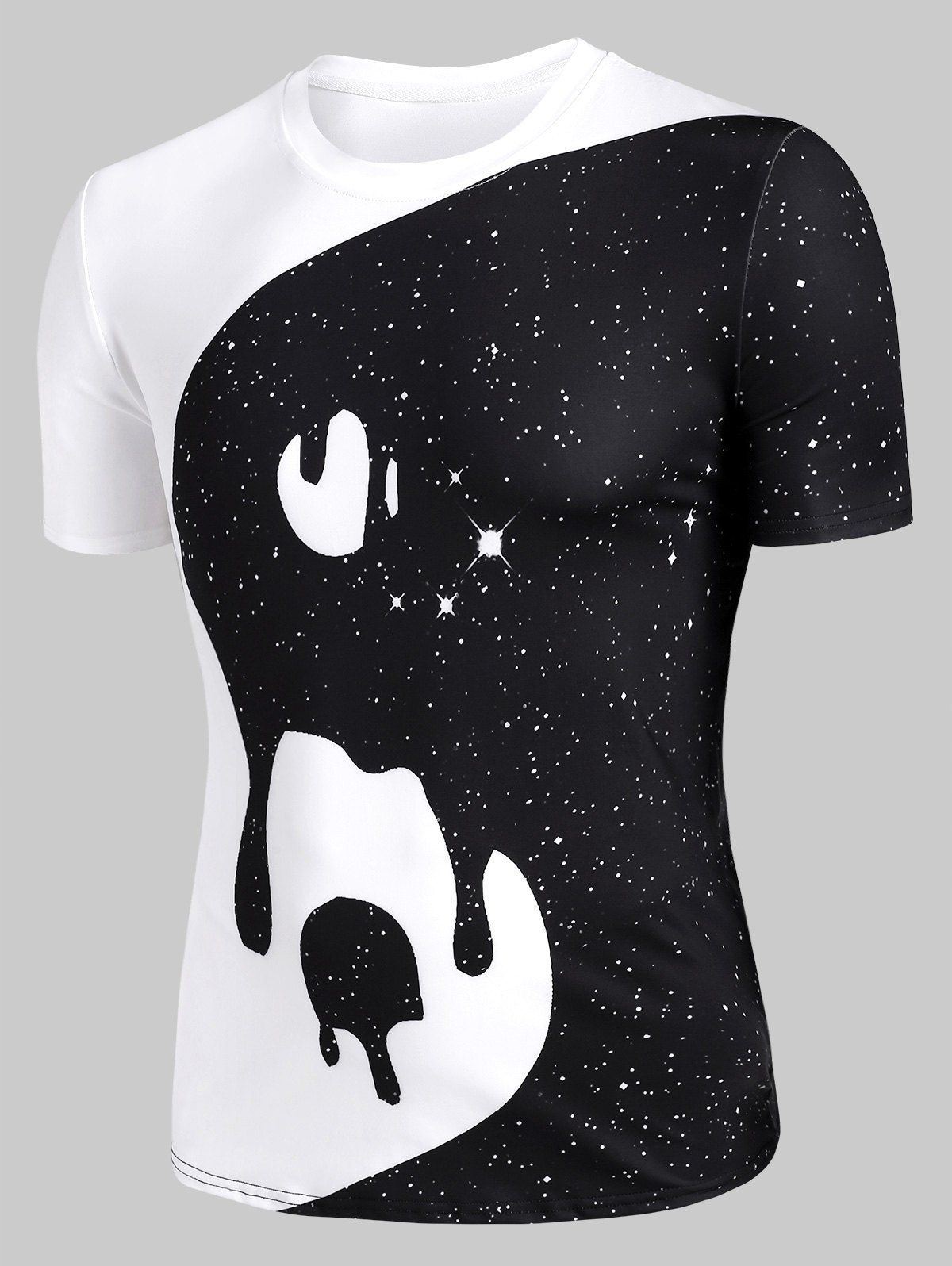 

Ying and Yang Galaxy Print Short Sleeve T-shirt, Black