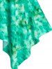 Plus Size Handkerchief Tie Dye Tankini Swimwear -  