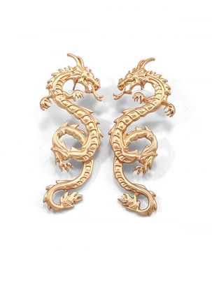 Carved Dragon Pattern Stud Earrings