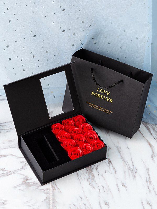 

Mother's Day Valentine's Day Soap Rose Flower Gift Box, Multi-b