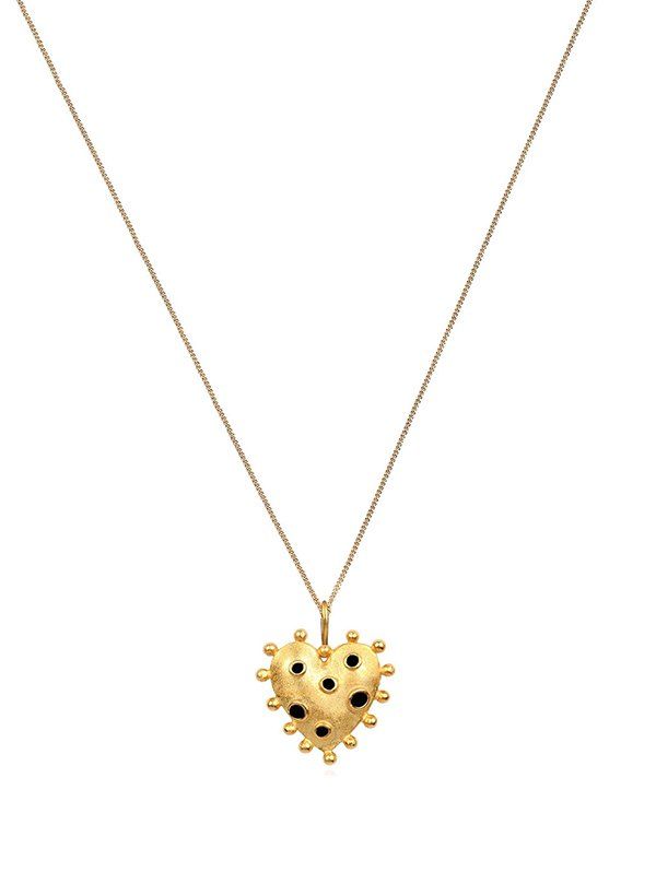 

Heart Pendant Chain Necklace, Black