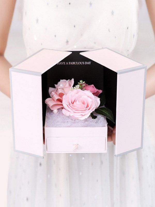

Valentine Mother's Day Soap Roses Flowers Gift Box, Multi-b