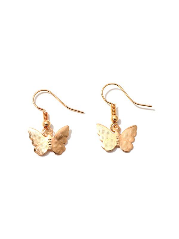 

Pair of Butterfly Shape Drop Earrings, Gold