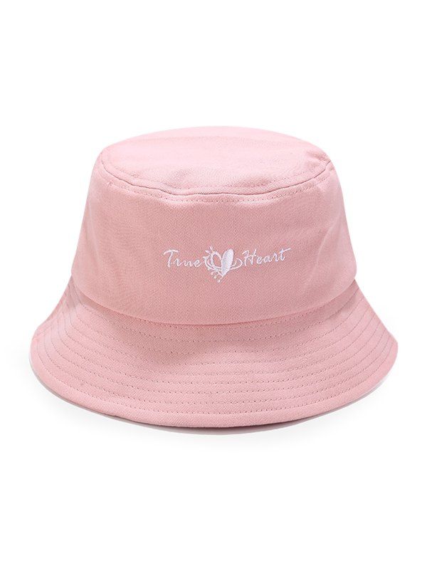 

True Heart Embroidery Casual Bucket Hat, Pink