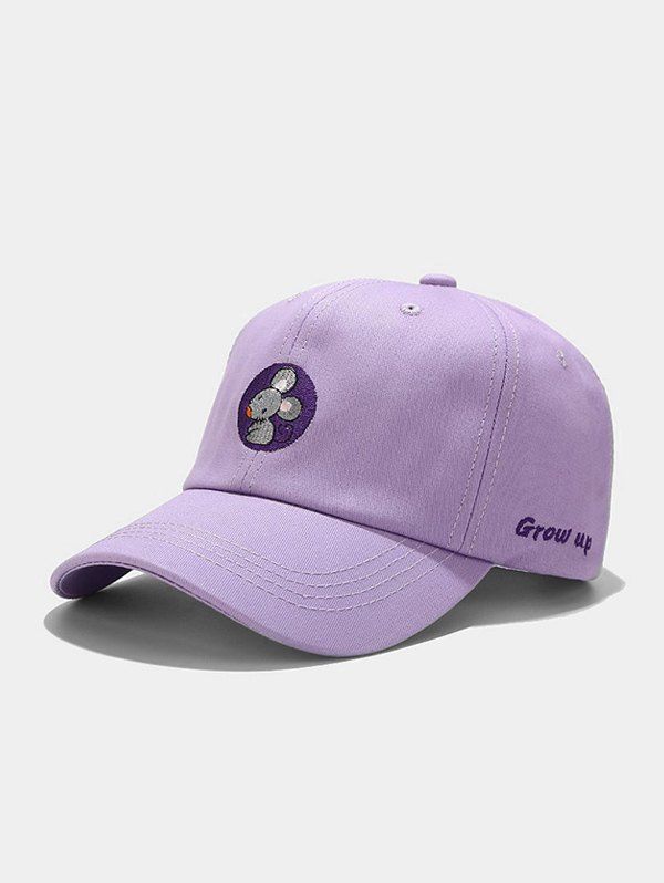 

Mouse Embroidery Casual Baseball Cap, Purple