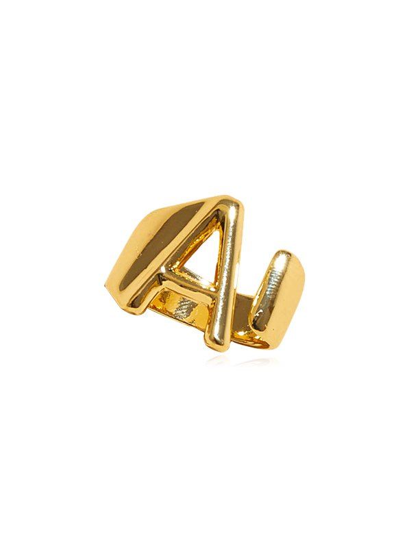 

Hollow Out Initial Open Metal Ring, Gold