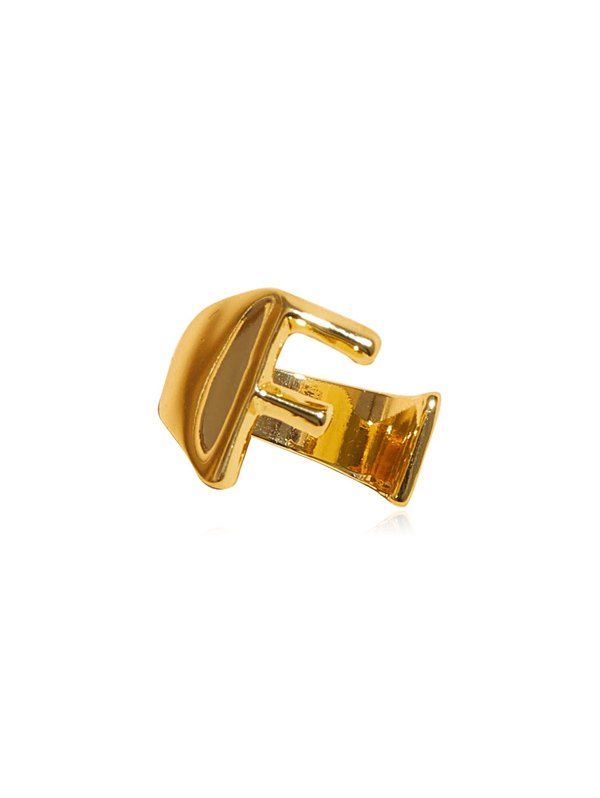 

Hollow Out Initial Open Metal Ring, Gold