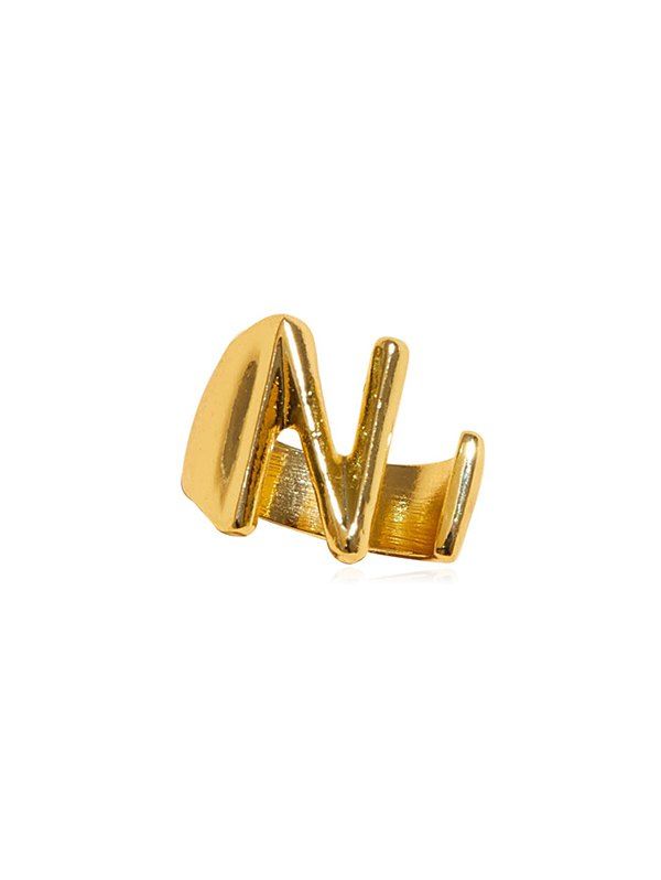 

Hollow Out Initial Open Metal Ring, Gold