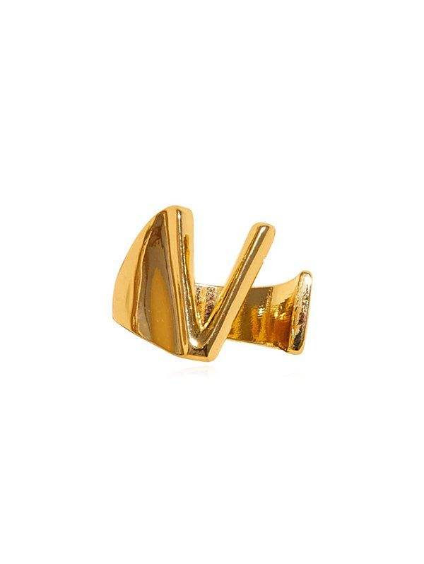 

Hollow Out Initial Open Metal Ring, Gold