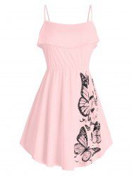 Ruffled Butterfly Print Cami Top -  
