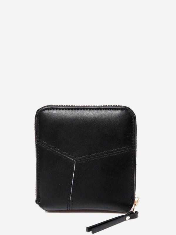 

Pure Color Leather Mini Wallet, Black